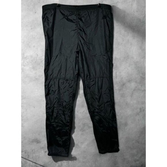 Vintage Nike Black Windbreaker Pants Straight-Leg Nylon Track Pants Embroidered - Picture 1 of 12